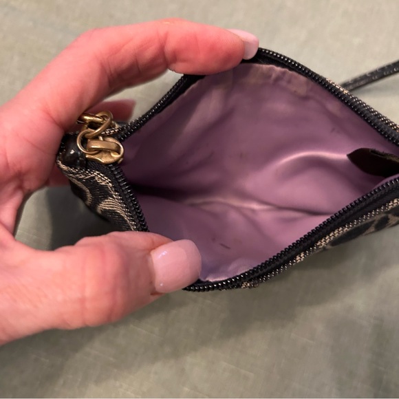 Coach Navy and Gray Signature Wristlet